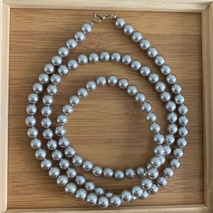 Banana Republic Silver Pearl Bead Necklace